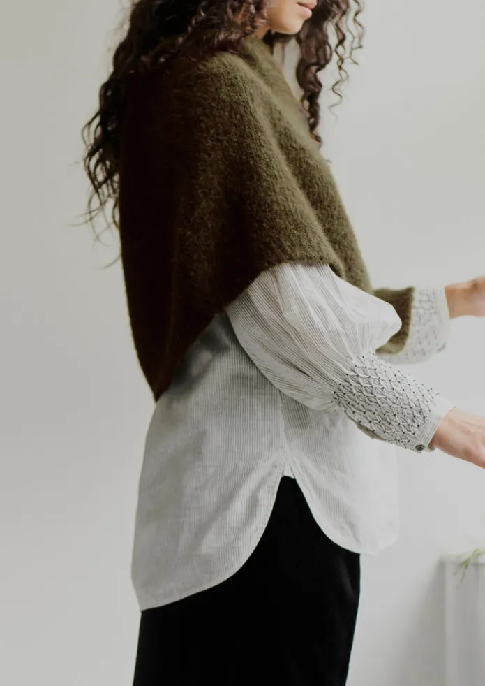 Lofty Alpaca Blend Knitted Poncho