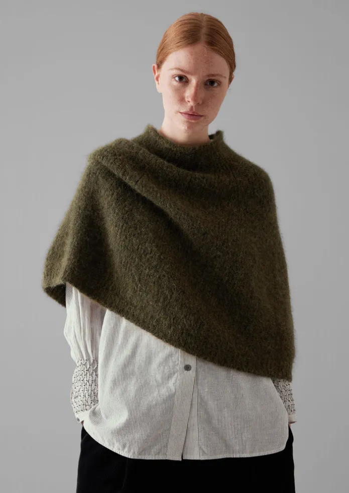 Lofty Alpaca Blend Knitted Poncho