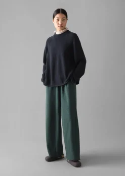 Loopback Jersey Wide Leg Trousers