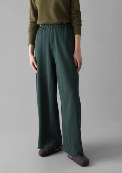 Loopback Jersey Wide Leg Trousers