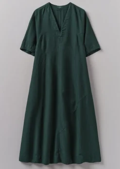 Lyocell Linen Herringbone Panel Dress