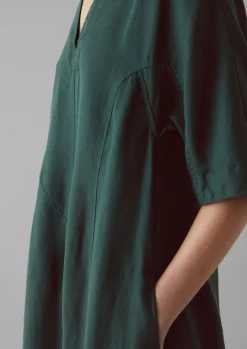 Lyocell Linen Herringbone Panel Dress