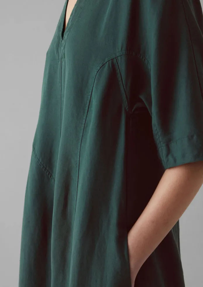 Lyocell Linen Herringbone Panel Dress