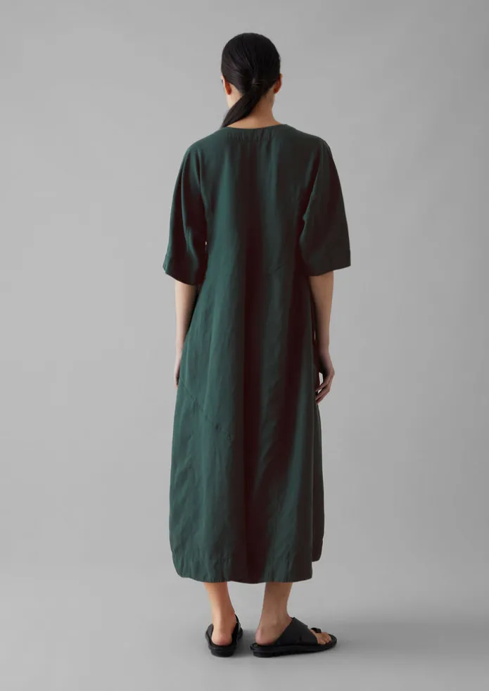 Lyocell Linen Herringbone Panel Dress