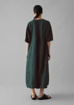 Lyocell Linen Herringbone Panel Dress