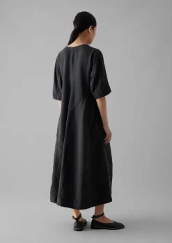 Lyocell Linen Herringbone Panel Dress