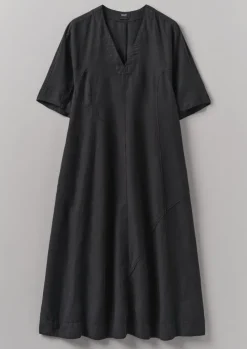 Lyocell Linen Herringbone Panel Dress