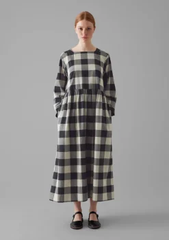Macro Gingham Cotton Cashmere Dress