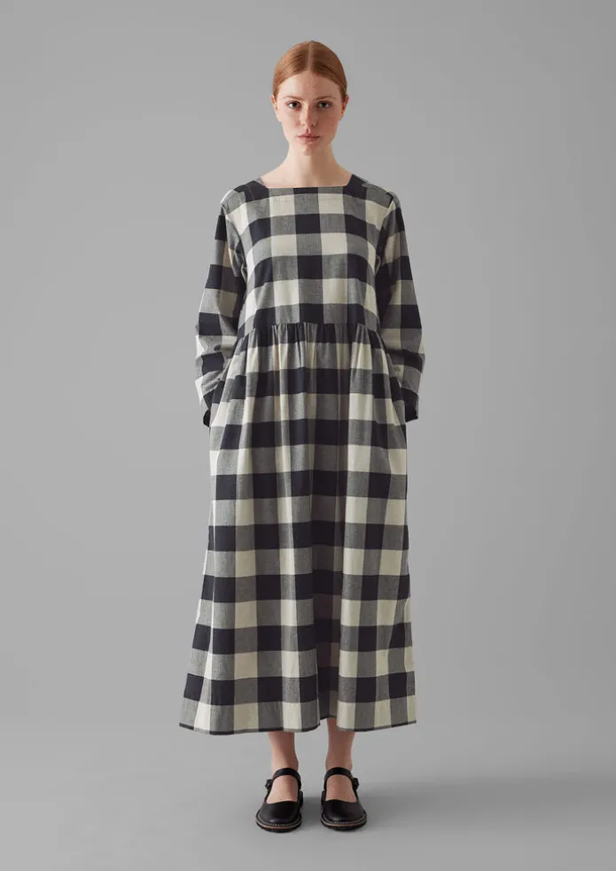 Macro Gingham Cotton Cashmere Dress