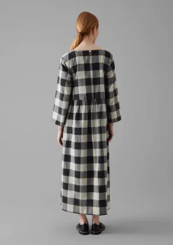 Macro Gingham Cotton Cashmere Dress