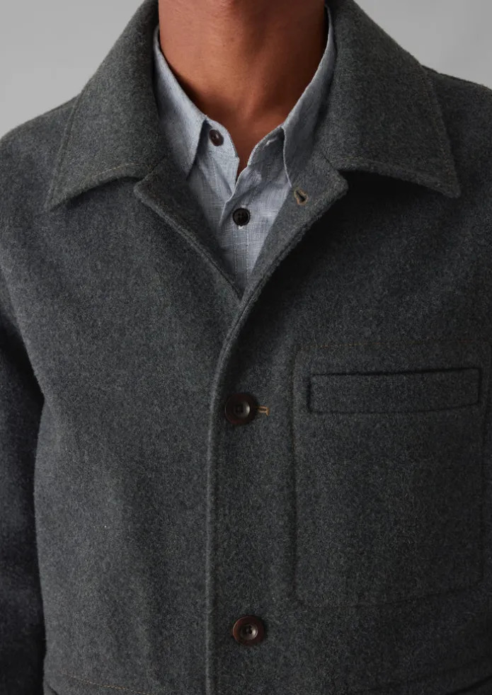 Melton Wool Blend Chore Jacket