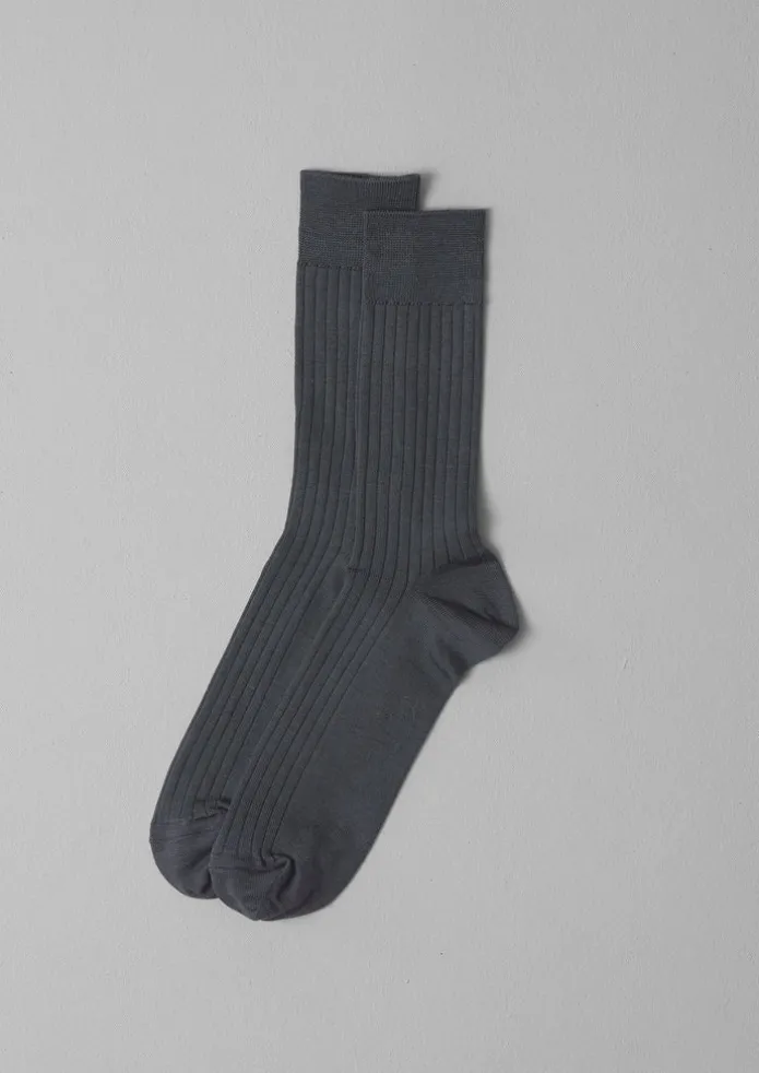 Nishiguchi Kutsushita Silk Cotton Ribbed Socks