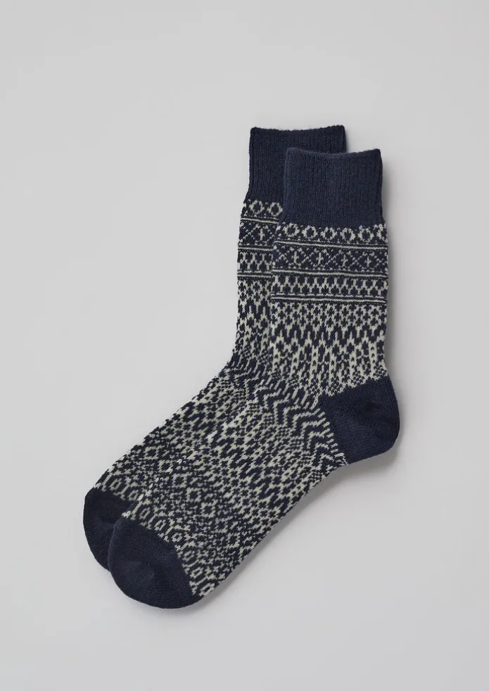 Nishiguchi Kutsushita Wool Jacquard Oslo Socks