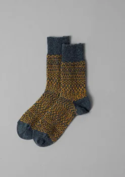 Nishiguchi Kutsushita Wool Jacquard Socks