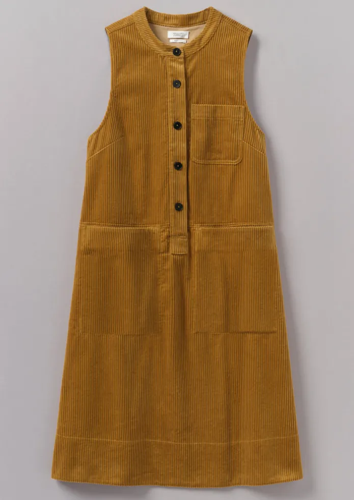 Organic Cord Sleeveless Tunic Dress