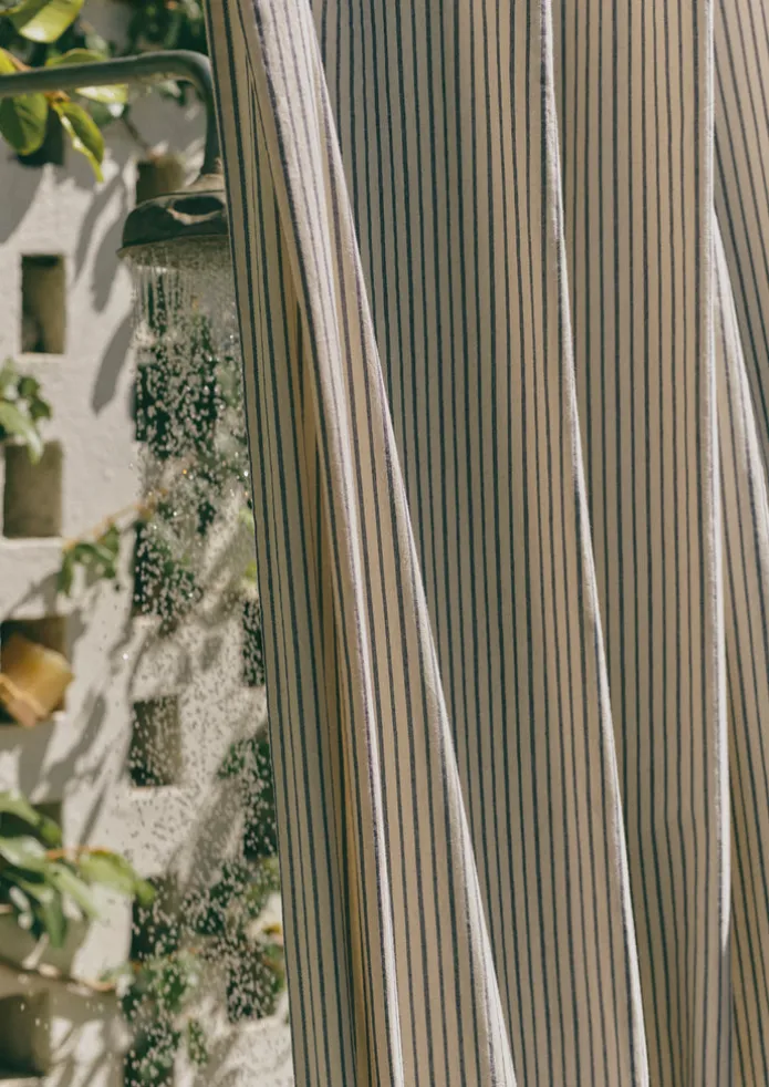 Organic Cotton Pyjama Stripe Shower Curtain