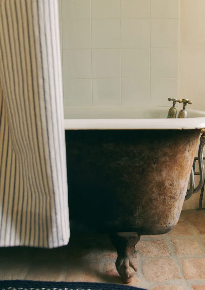 Organic Cotton Pyjama Stripe Shower Curtain