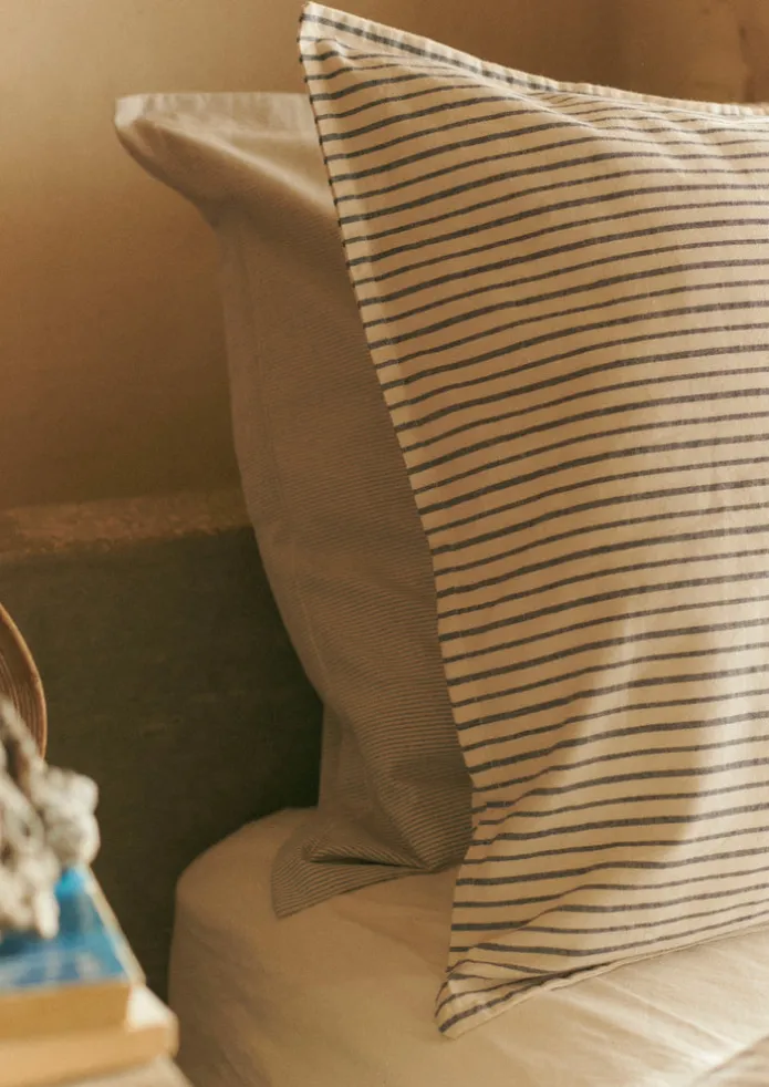 Organic Cotton Pyjama Stripe Housewife Pillowcase