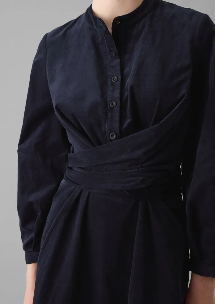 Organic Needlecord Wrap Dress