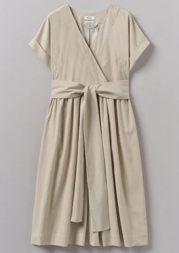 Organic Needlecord Wrap Front Dress