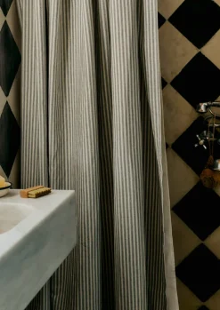 Organic Ticking Stripe Shower Curtain