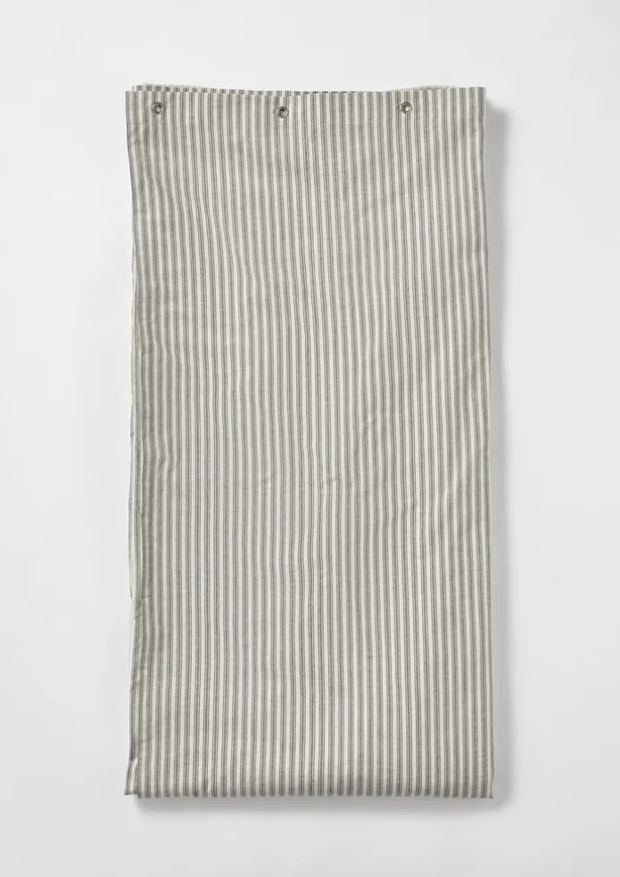 Organic Ticking Stripe Shower Curtain