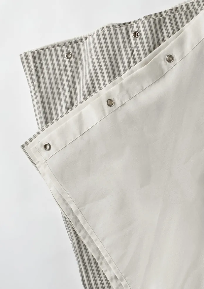 Organic Ticking Stripe Shower Curtain
