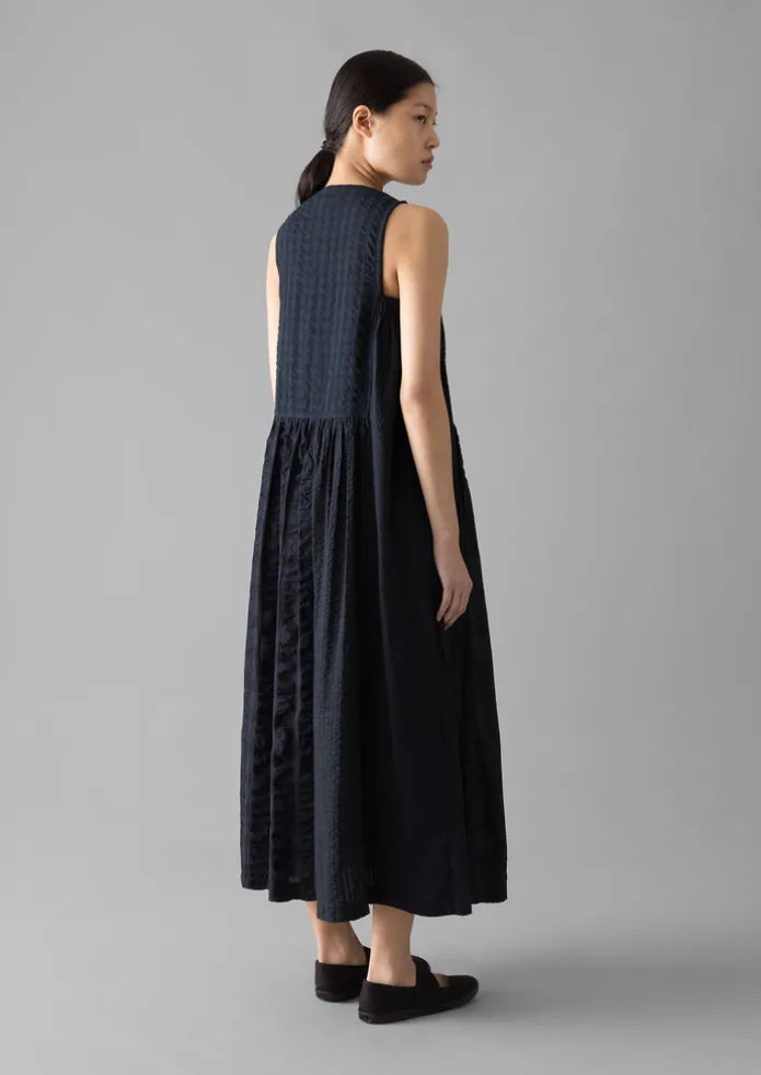 Overdyed Check Seersucker Dress
