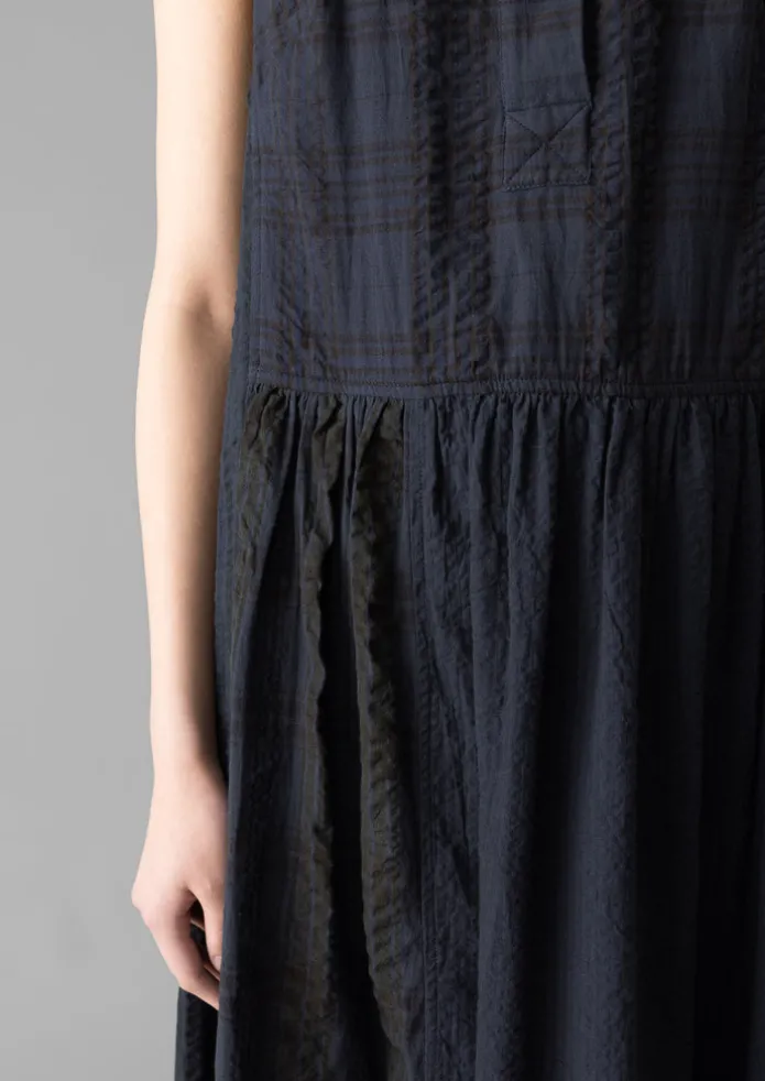 Overdyed Check Seersucker Dress