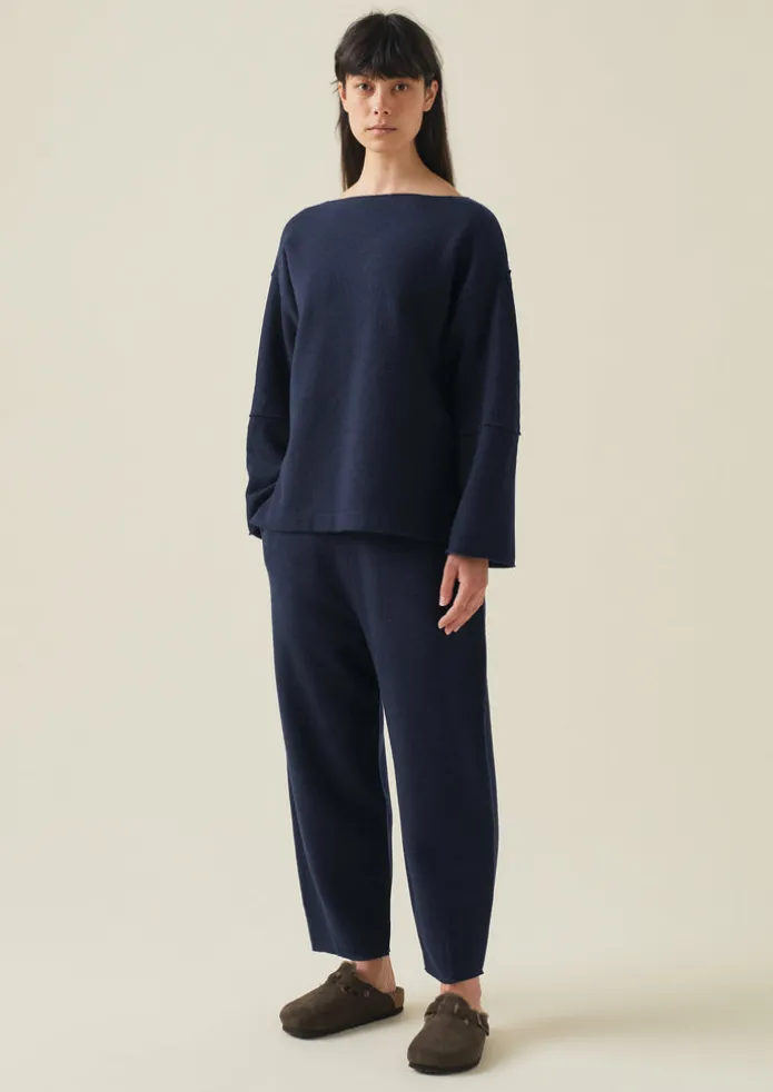 Panelled Boiled Wool Sweater