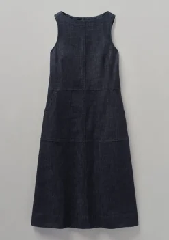 Panelled Organic Indigo Denim Dress