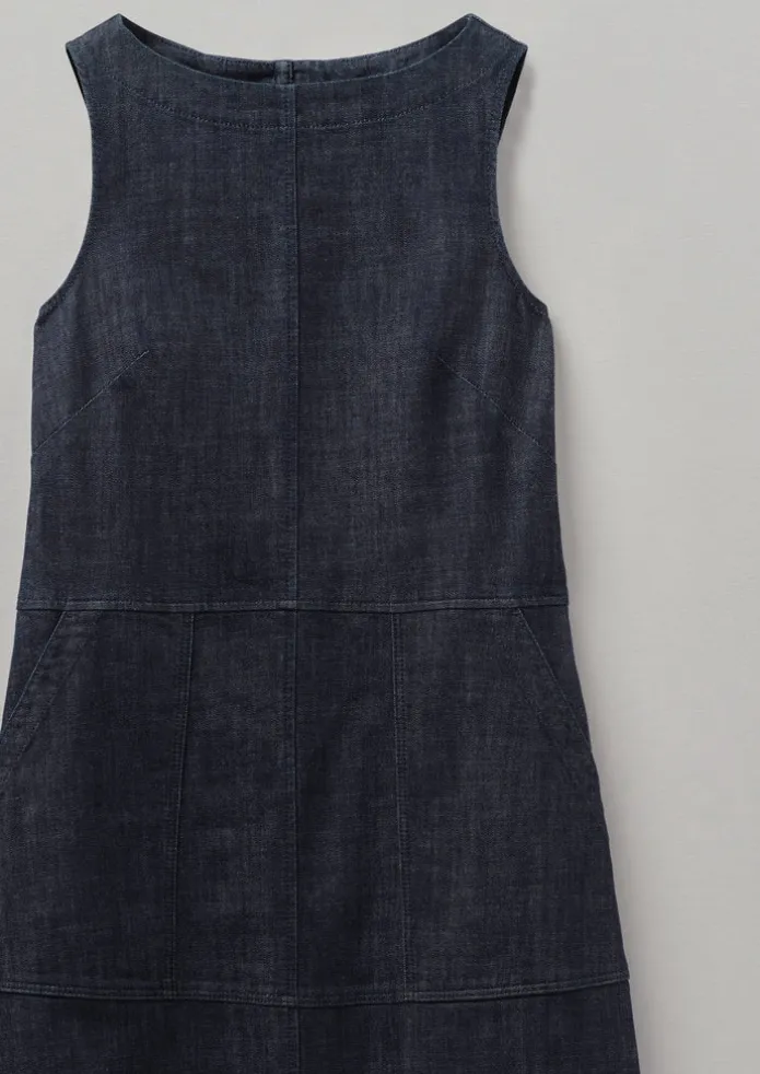 Panelled Organic Indigo Denim Dress