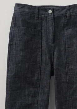 Panelled Organic Indigo Denim Trousers