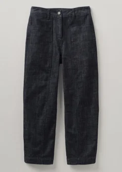 Panelled Organic Indigo Denim Trousers