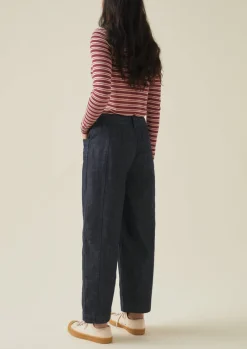 Panelled Organic Indigo Denim Trousers