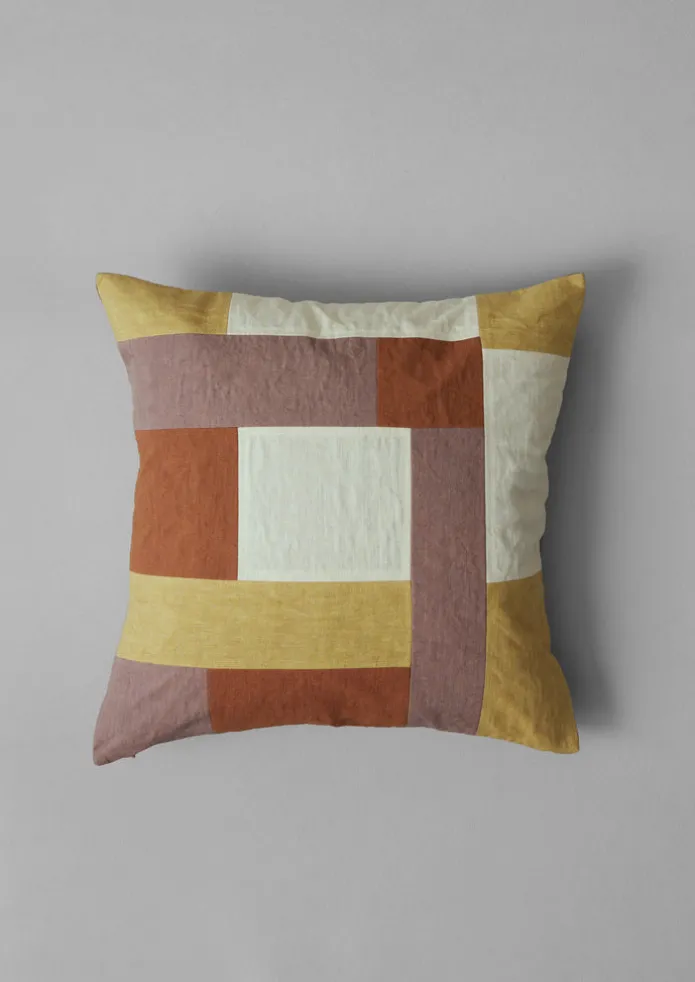 Patchwork Linen Cushion Cover