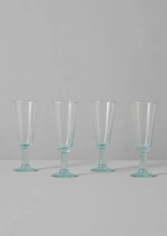 Recycled Bolivian Champagne Glasses Set