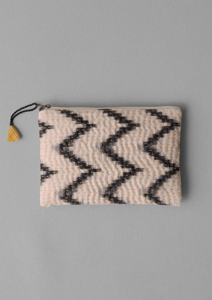 Remnant Fabric Kantha Pouch