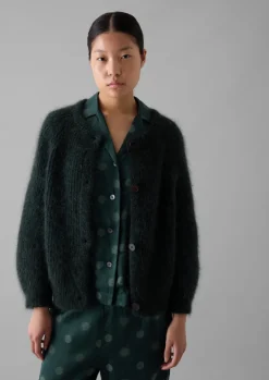 Ribbed Mohair Blend Cardigan