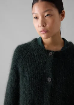 Ribbed Mohair Blend Cardigan