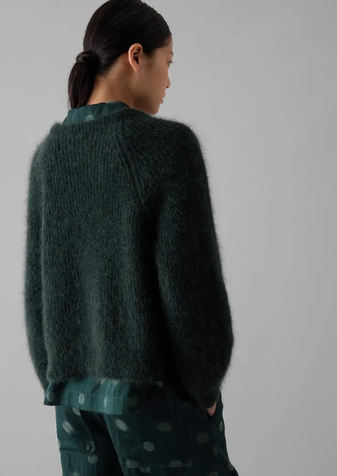 Ribbed Mohair Blend Cardigan