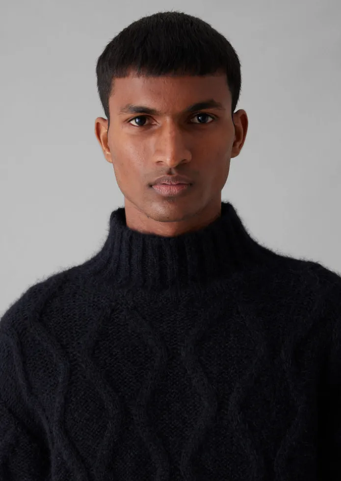 Roll Neck Cable Knit Sweater