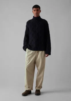 Roll Neck Cable Knit Sweater