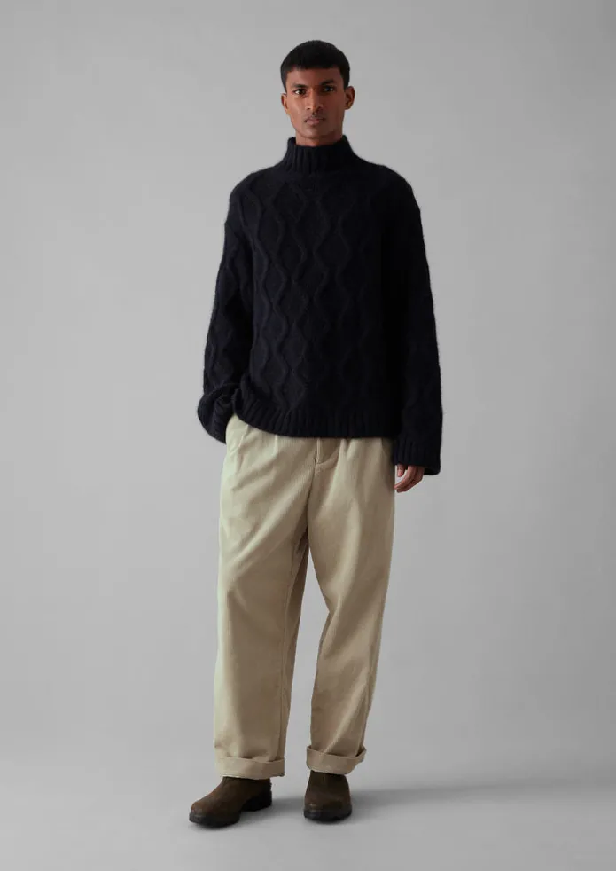 Roll Neck Cable Knit Sweater
