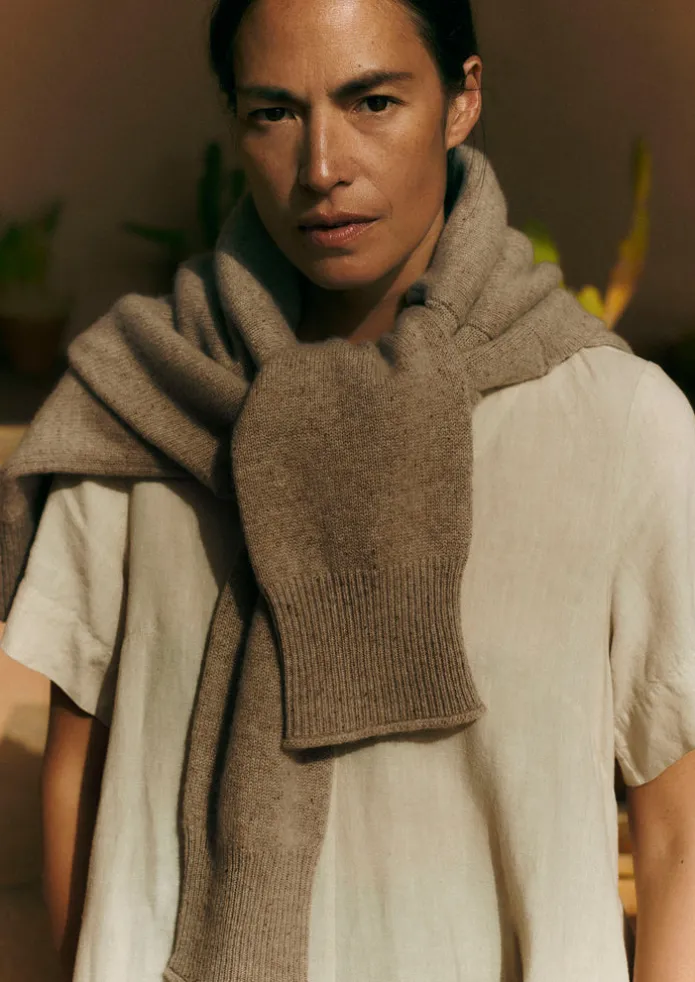 Roll Neck Wool Cashmere Sweater