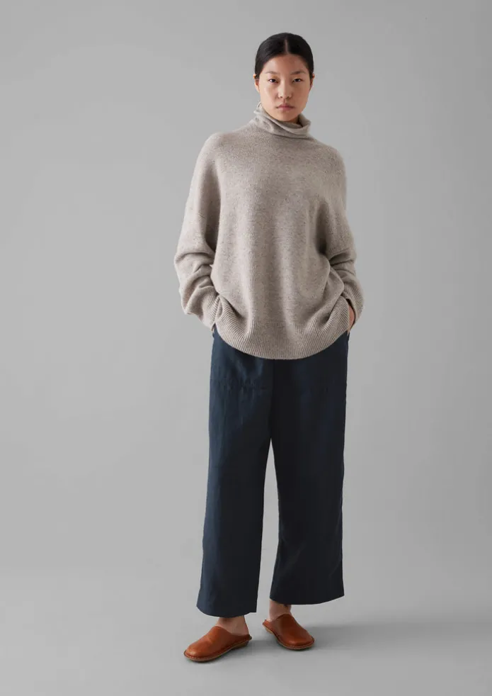 Roll Neck Wool Cashmere Sweater