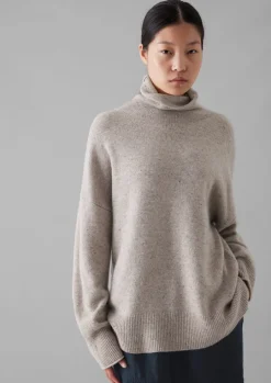 Roll Neck Wool Cashmere Sweater
