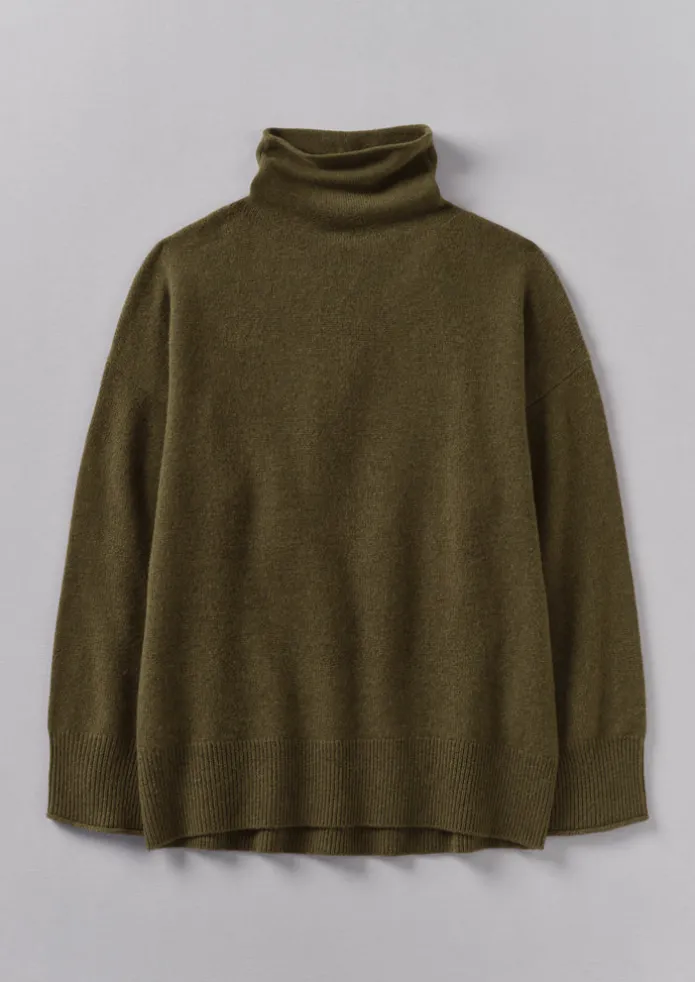 Roll Neck Wool Cashmere Sweater