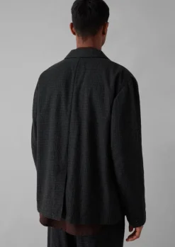 Seersucker Wool Cotton Blazer