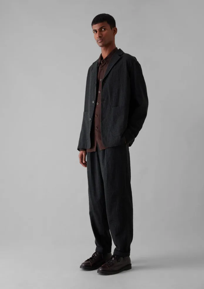 Seersucker Wool Cotton Blazer